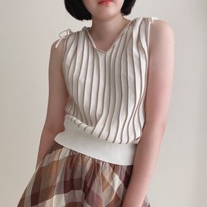 Old navy brown and beige colored striped top